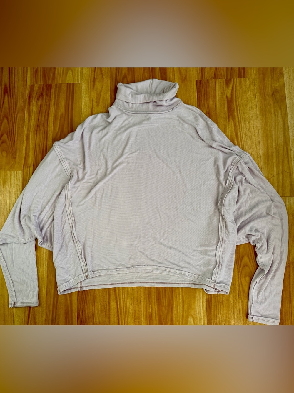 We The Free Pale Lavender Fold-Over Neck Sweatshirt